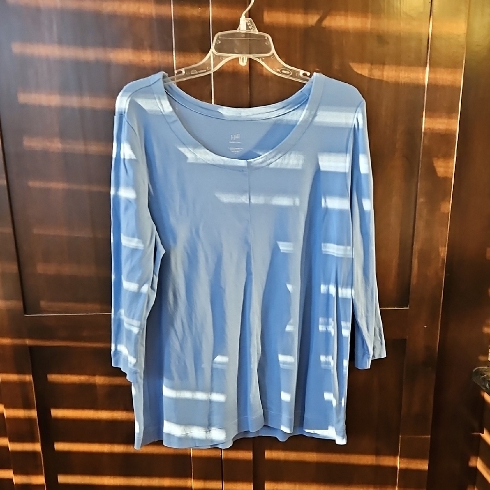 J. Jill Sky Blue Long Sleeve Women's Top, Size L